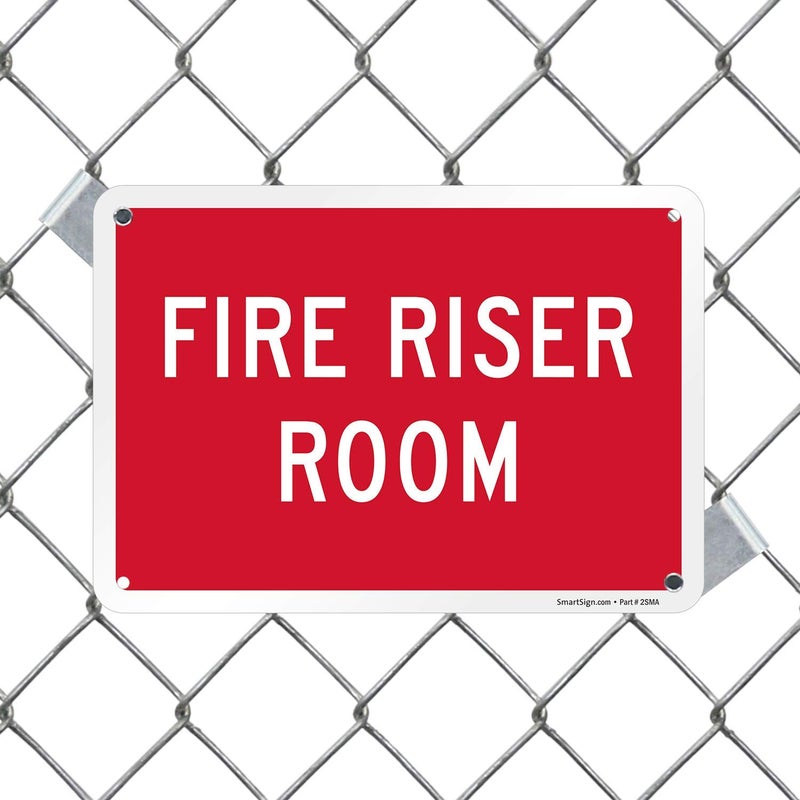 SmartSign - K-9709-PL-10 "Fire Riser Room" Sign | 7" x 10" Plastic White on Red - Image 3